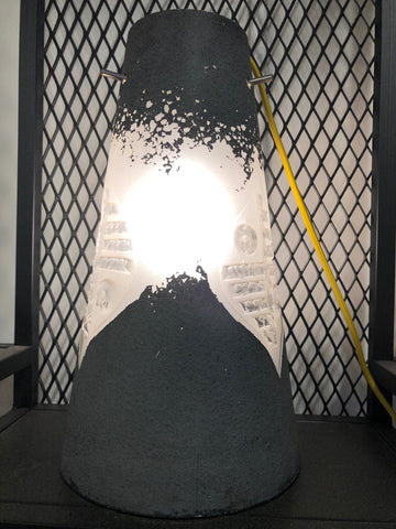 מנורה -אהיל זכוכית שחור שקוף
